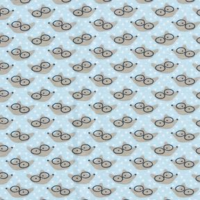 Jersey coton Renard à lunettes – bleu bébé, 