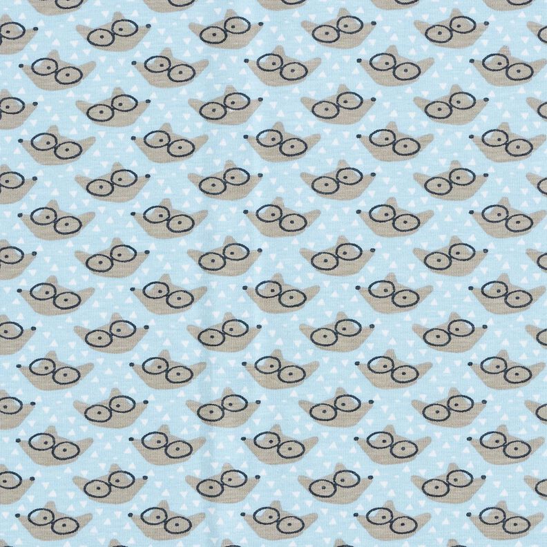 Jersey coton Renard à lunettes – bleu bébé,  image number 1