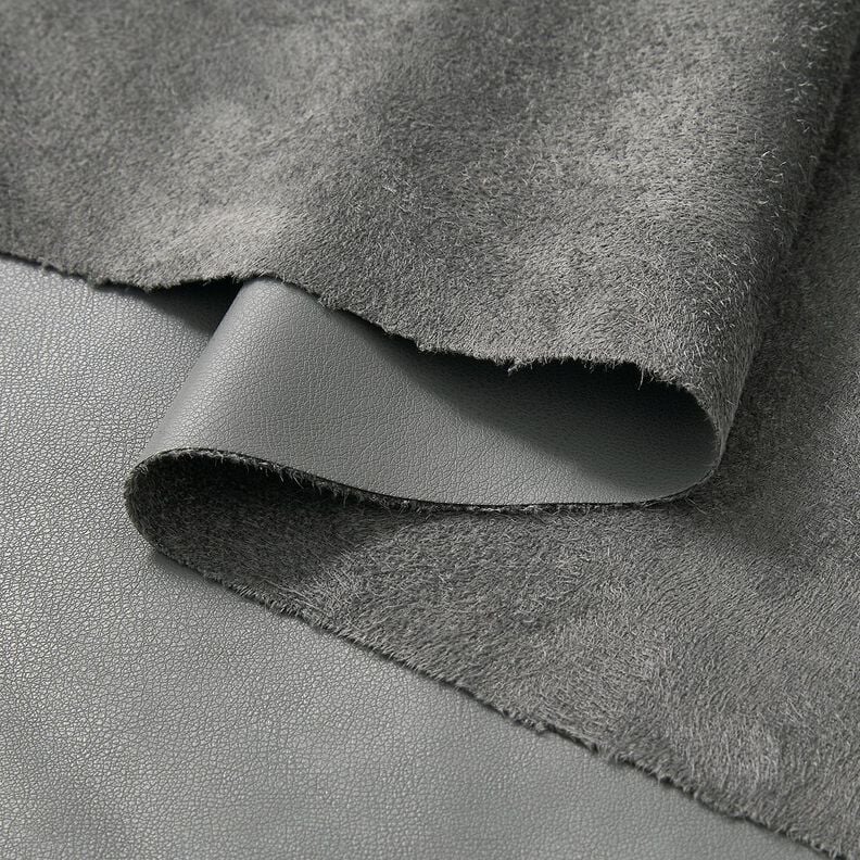 Similicuir avec revers en velours  – gris,  image number 3