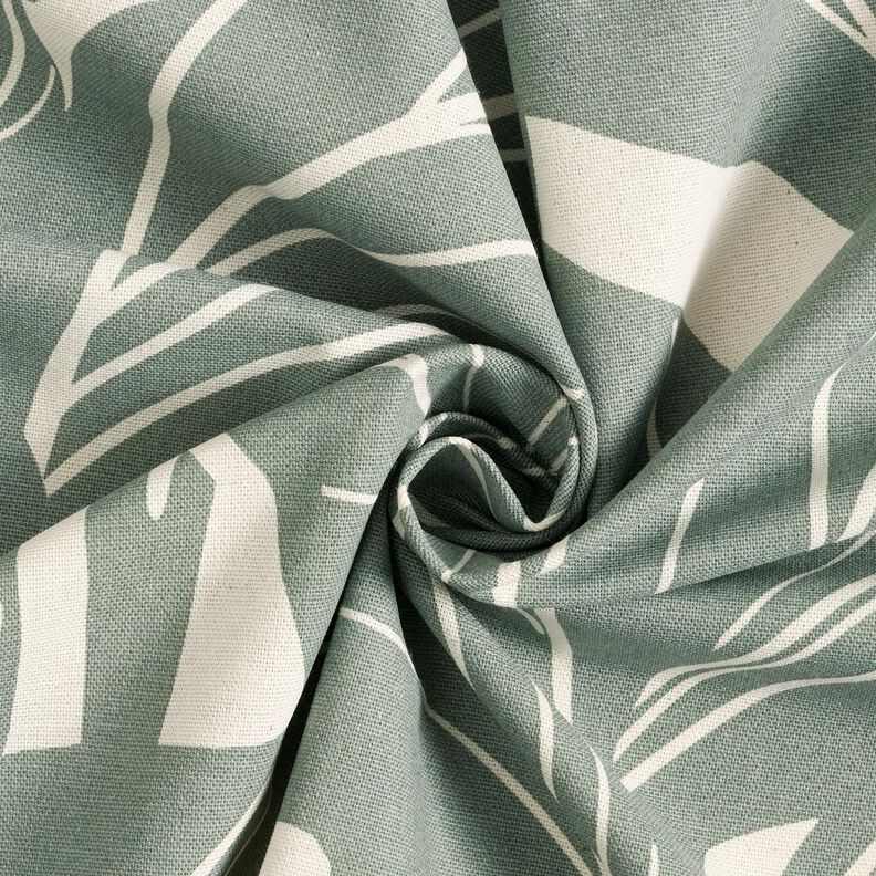Tissu de décoration Panama Feuilles élégantes – roseau/nature, image number 3