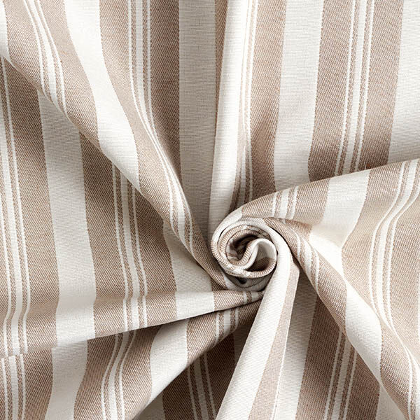 Tissu de décoration Jacquard Rayures – beige clair/sable,  image number 3