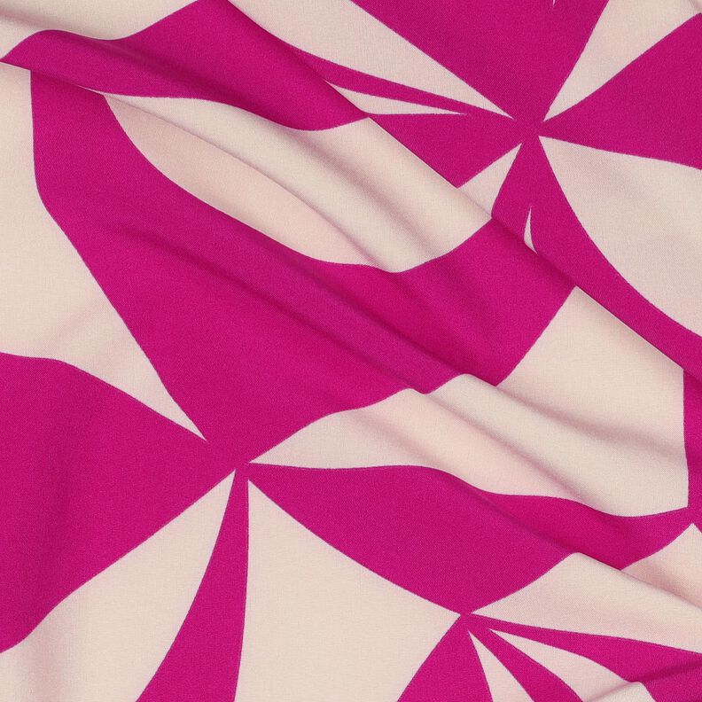 Tissu chemisier stretch à motifs géométriques | Poppy Fabrics – pourpre/noix de cajou,  image number 2