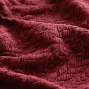 Jersey jacquard Cloqué Torsades – rouge bordeaux, 