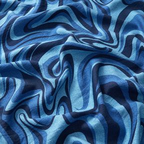Crêpe de viscose avec vagues – bleu marine/bleu roi, 