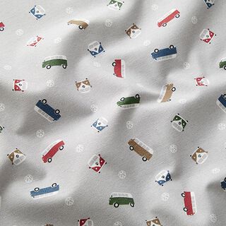 Tissu de décoration Semi-panama Mini fourgonnette VW – argent, 