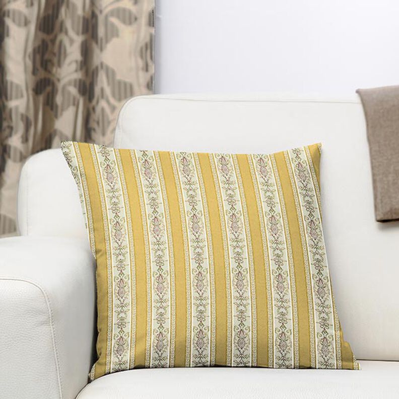 Tissu d’ameublement jacquard Rayures Biedermeier – crème/jaune,  image number 7