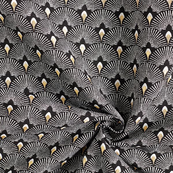 Tissu de décoration jacquard Éventails – noir,  image number 2