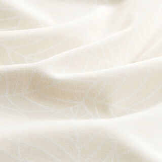 Jersey coton feuilles dessinées – écru/blanc | Reste 50cm, 
