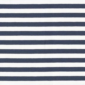 French Terry Sweat d’été Rayures teintées dans la masse – écru/bleu marine, 