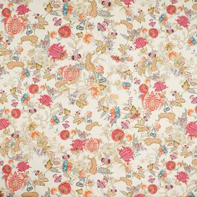 Tissu de décoration Canvas Dahlias abstraits – crème/mauve, 