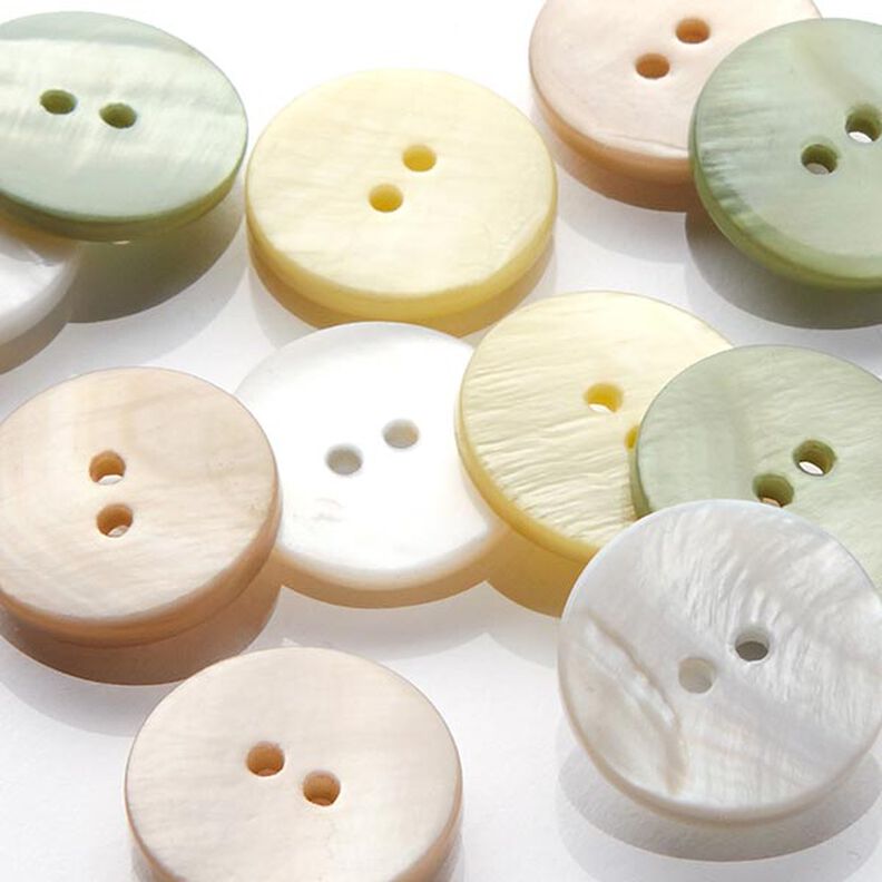 Bouton nacré pastel - beige clair,  image number 4