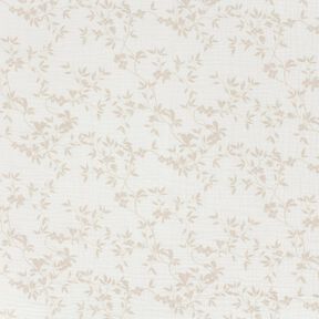 Tissu double gaze de coton Vrilles de feuilles – écru/nature, 
