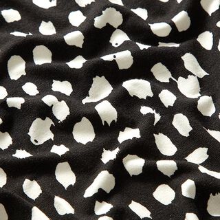 Jersey viscose pois léopard – noir/blanc, 
