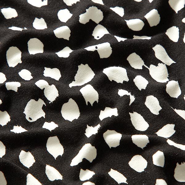 Jersey viscose pois léopard – noir/blanc,  image number 2