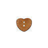 Bouton en bois 2 trous Cœur – marron foncé,  thumbnail number 1