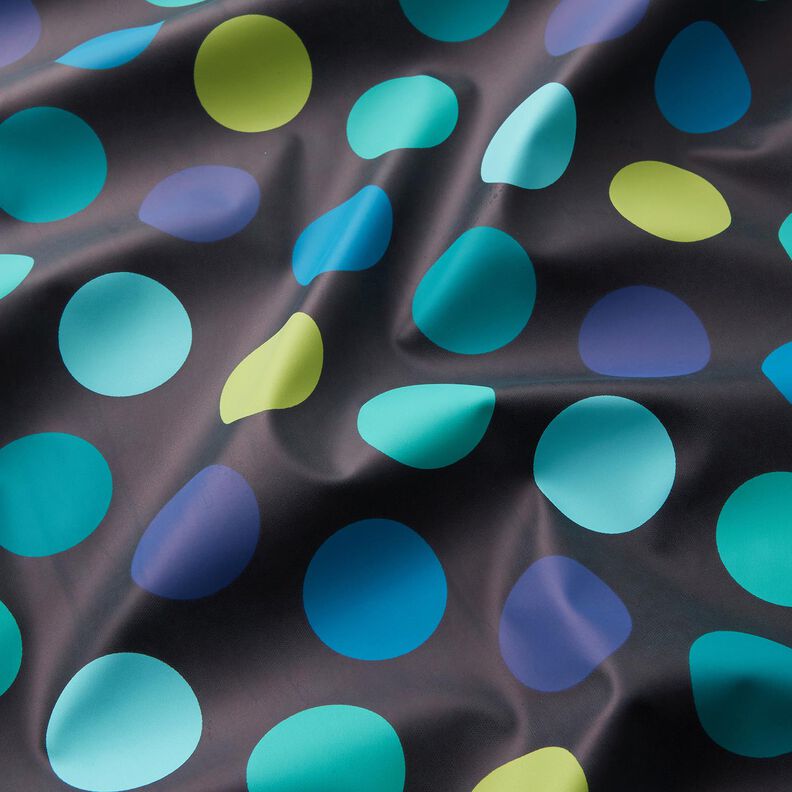 Tissu pour veste de pluie Cercles colorés – bleu nuit,  image number 3