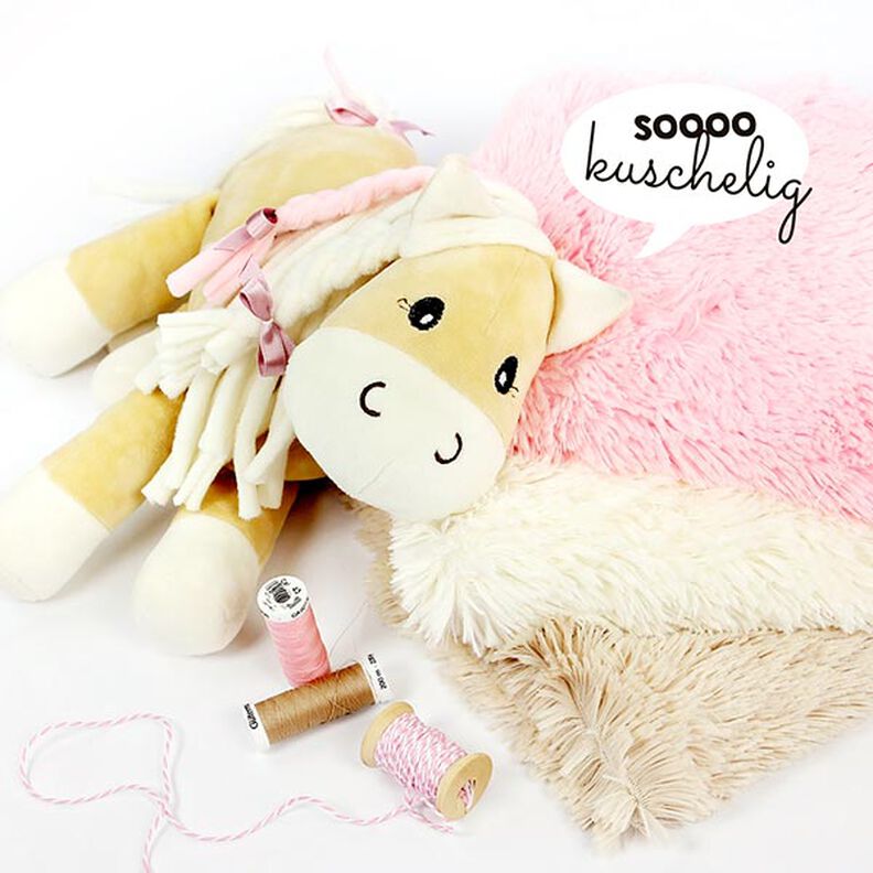 Peluche à poils longs SHAGGY [1 M X 0,75 M | Flor: 20 MM] - blanc cassé | Kullaloo,  image number 6