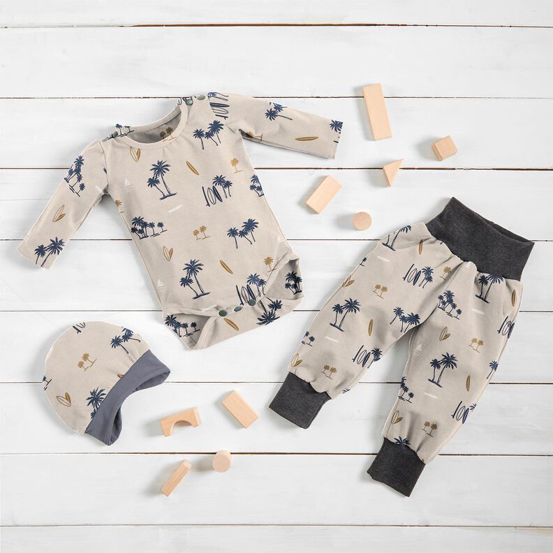 Jersey coton Sentiment d'Hawaï – taupe clair,  image number 6