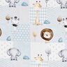 Tissu de décoration Sergé coton Baby Dschungeltiere Impression numérique – blanc/bleu clair,  thumbnail number 1