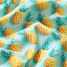 Tissu en coton Popeline ananas – bleu aqua/jaune,  thumbnail number 2