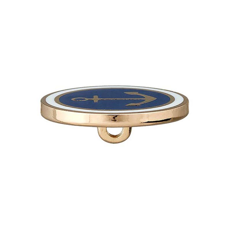 Bouton en métal Œillet Ancre – bleu marine/or,  image number 2
