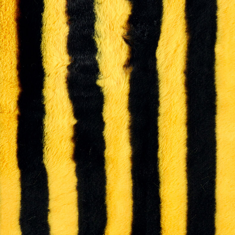 Fourrure synthétique rayures d’abeille – noir/jaune,  image number 1