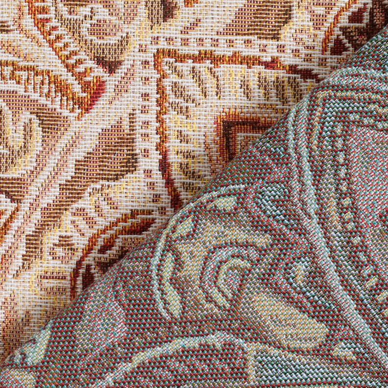 Tissu de décoration Gobelin Mandala délicat – écru/bronze,  image number 4