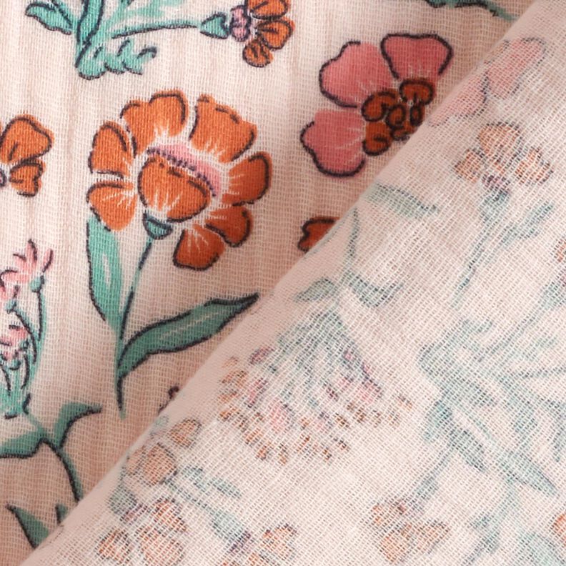 Tissu double gaze de coton Prairie fleurie | Poppy Fabrics – rosé,  image number 4