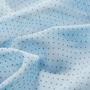 Mousseline Rayures et pois pailletés – bleu clair, 