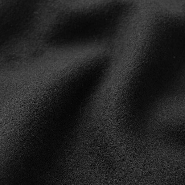 Tissu en polyester recyclé pour manteau – noir,  image number 2