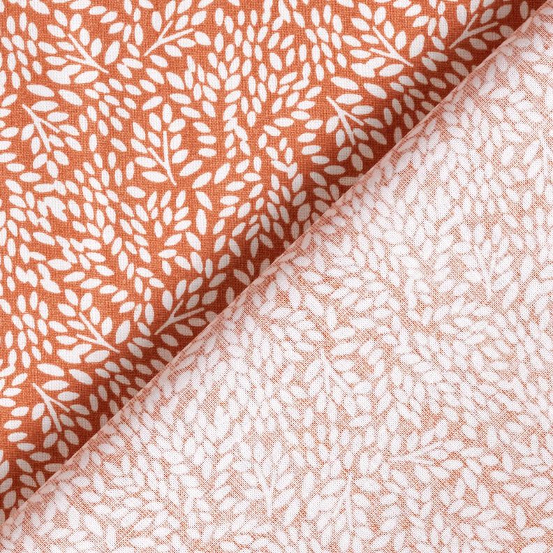 Tissu en coton Cretonne Mini feuilles – homard/blanc,  image number 4