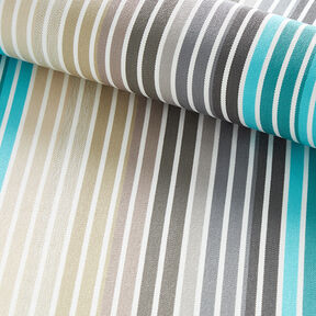 Extérieur Tissu pour chaise longue Rayures verticales 44 cm – noix de cajou/turquoise, 