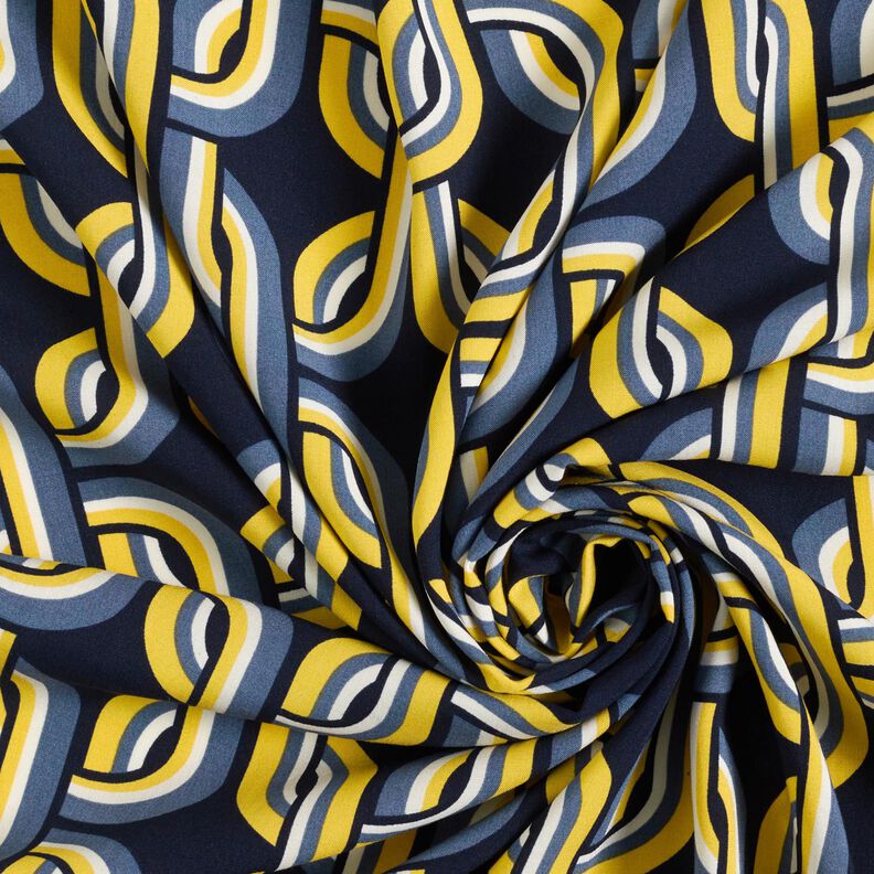 Tissu de viscose Motif de chaîne – bleu marine,  image number 3