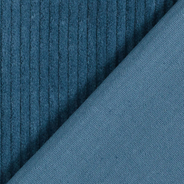 Velours côtelé large prélavé Uni – bleu acier,  image number 3