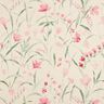 Tissu de décoration Semi-panama Fleurs de freesia – nature/myrtille,  thumbnail number 1