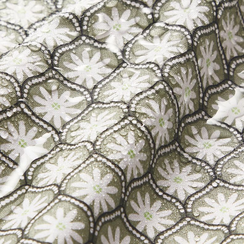 Coton enduit Blumenkacheln – roseau/blanc, image number 6