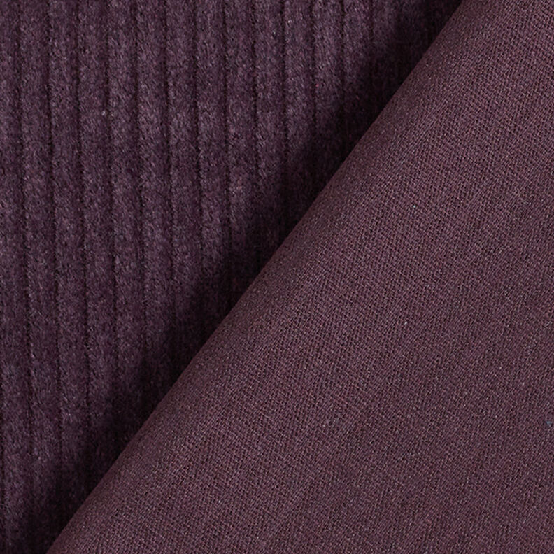 Velours côtelé large prélavé Uni – aubergine,  image number 3