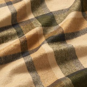 Tissu manteau tartan gratté – sable/kaki clair, 