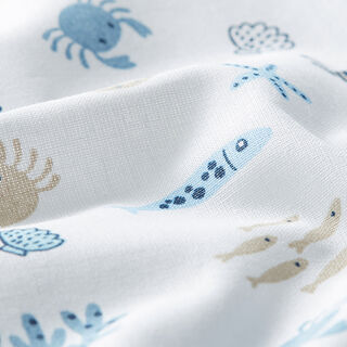 Popeline coton Sous-marin – blanc/bleu acier, 