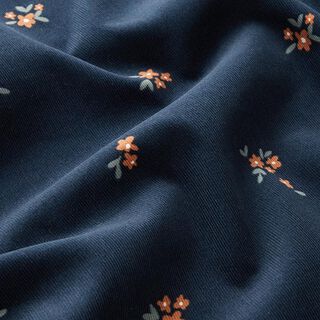 Velours milleraies Petites fleurs dispersées | by Poppy – bleu marine, 