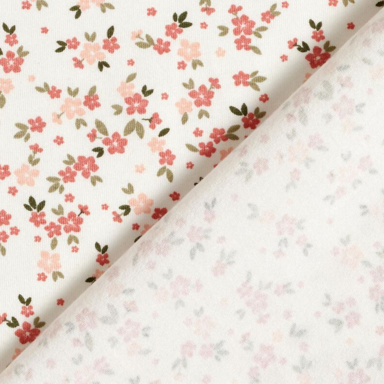 Jersey coton fleurs roses – ivoire, image number 4