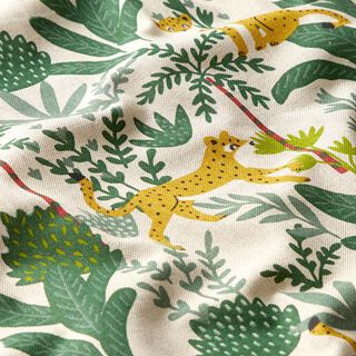 Tissu de décoration Semi-panama Léopards de la jungle, 