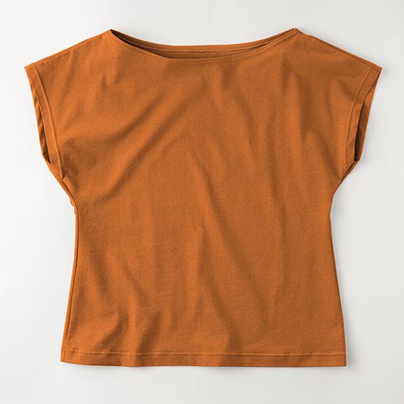 Jersey coton Medium uni – caramel,  image number 8