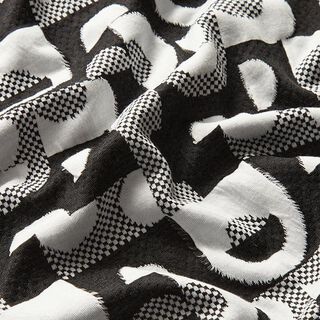 Jersey jacquard Motifs géométriques et carreaux – noir/blanc, 