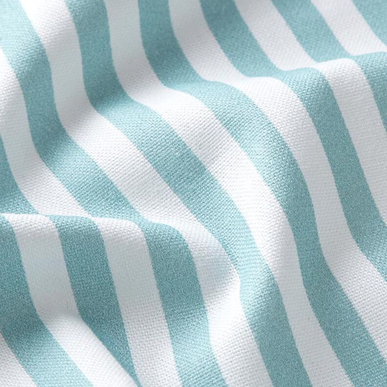 Tissu de décoration Semi-panama rayures verticales – bleu aqua/blanc,  image number 2