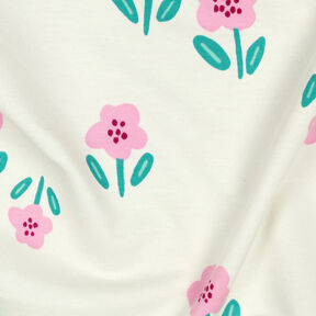 French Terry Sweat d’été Fleurs| by Poppy – écru/rose, 