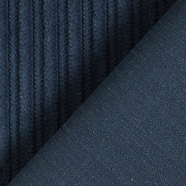 Velours fantaisie à côtes larges et étroites – bleu marine, image number 3
