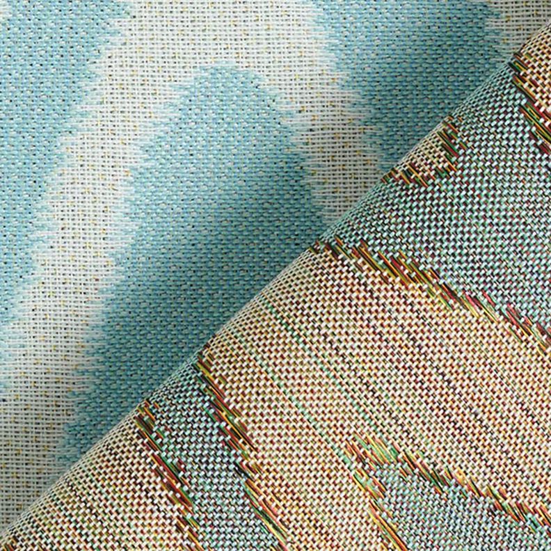 Tissus pour l’extérieur Jacquard Motif ikat – bleu ciel,  image number 4