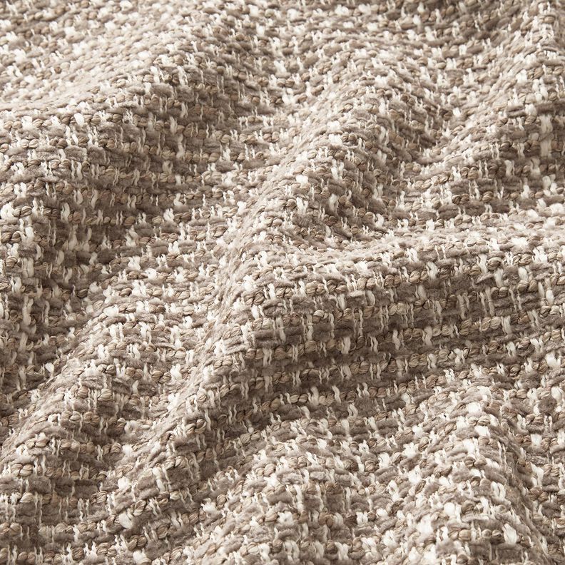 Tissu de revêtement tissu aspect bouclé coloré – taupe foncé/beige clair, image number 2