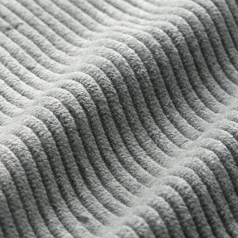 Velours côtelé large prélavé Uni – gris,  image number 2